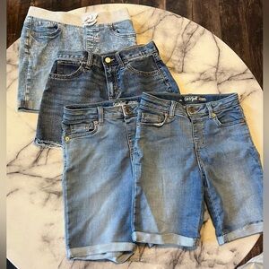 Girls size large Jean shorts, 4 pairs, EUC